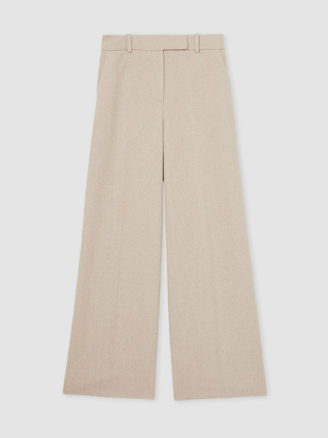 Petite Linen-Blend Wide-Leg Trousers Neutral | Womens