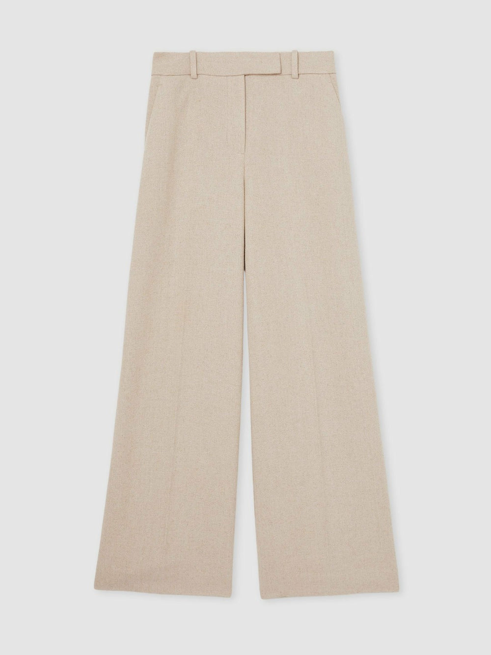 Petite Linen-Blend Wide-Leg Trousers Neutral | Womens