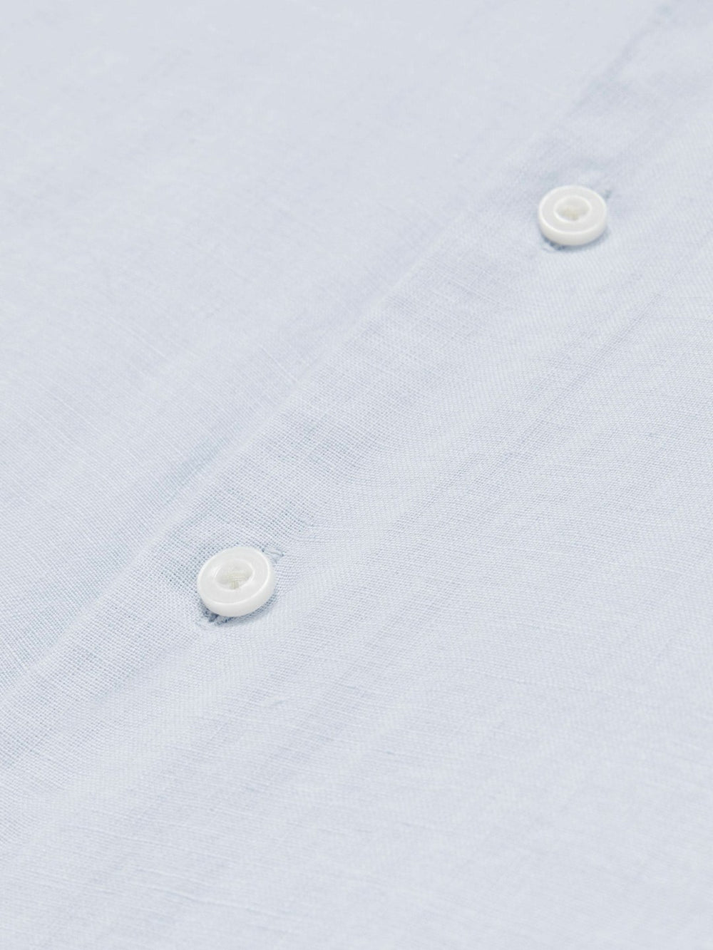 Slim Fit Linen Button-Through Shirt Pale Blue | Mens