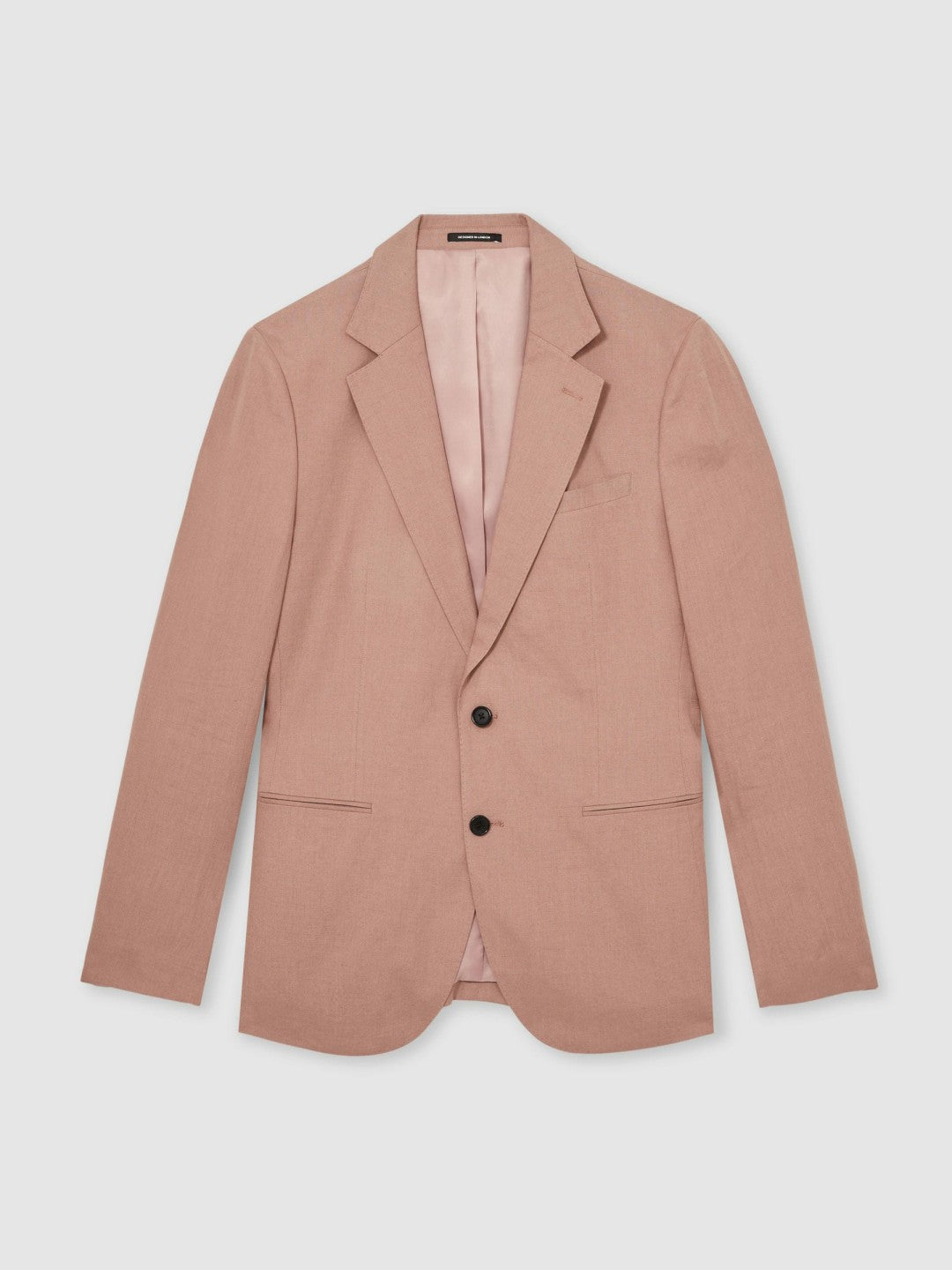 Single-Breasted Linen Suit Blazer Slim Fit Rose Pink | Mens