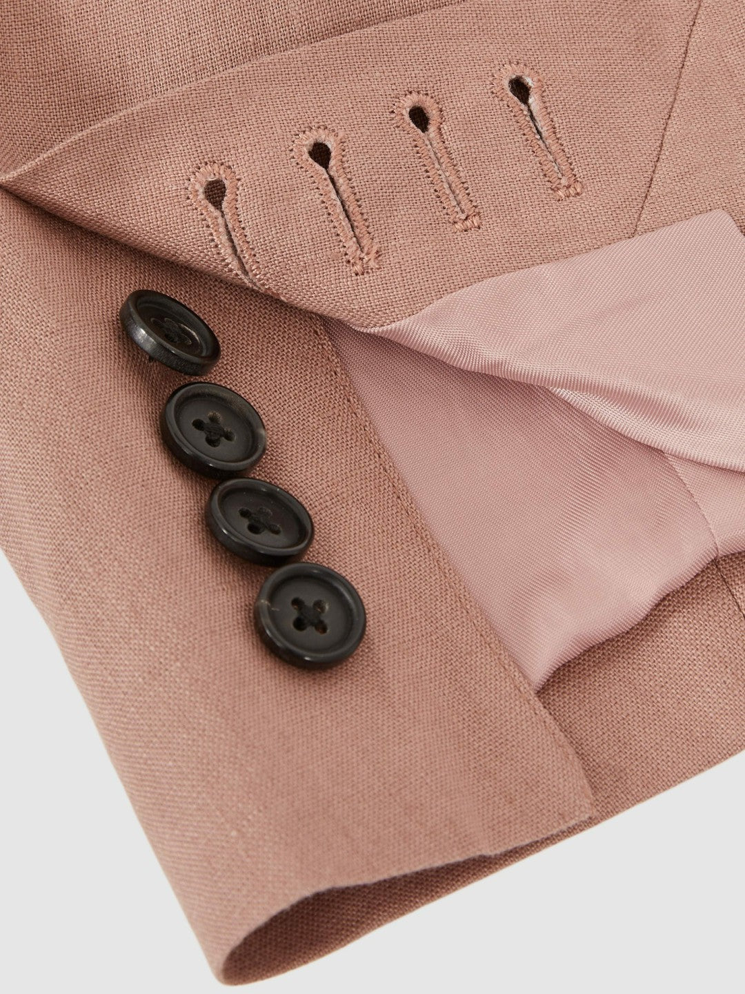 Single-Breasted Linen Suit Blazer Slim Fit Rose Pink | Mens