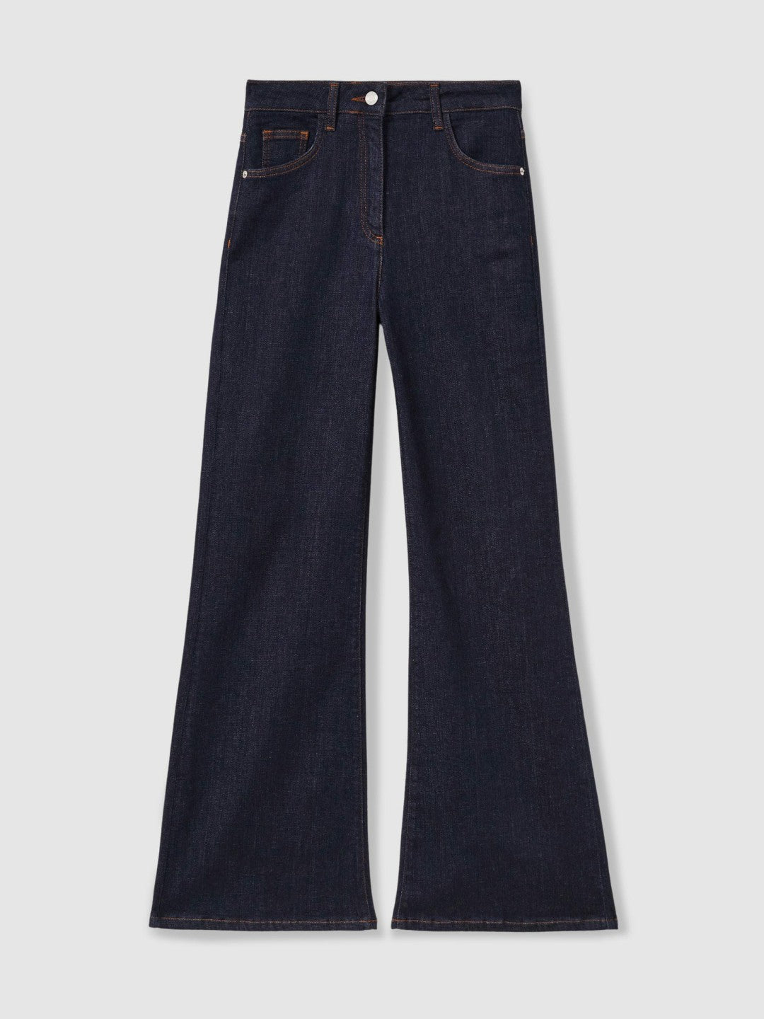 Petite Mid-Rise Flared Jeans Dark Blue | Womens