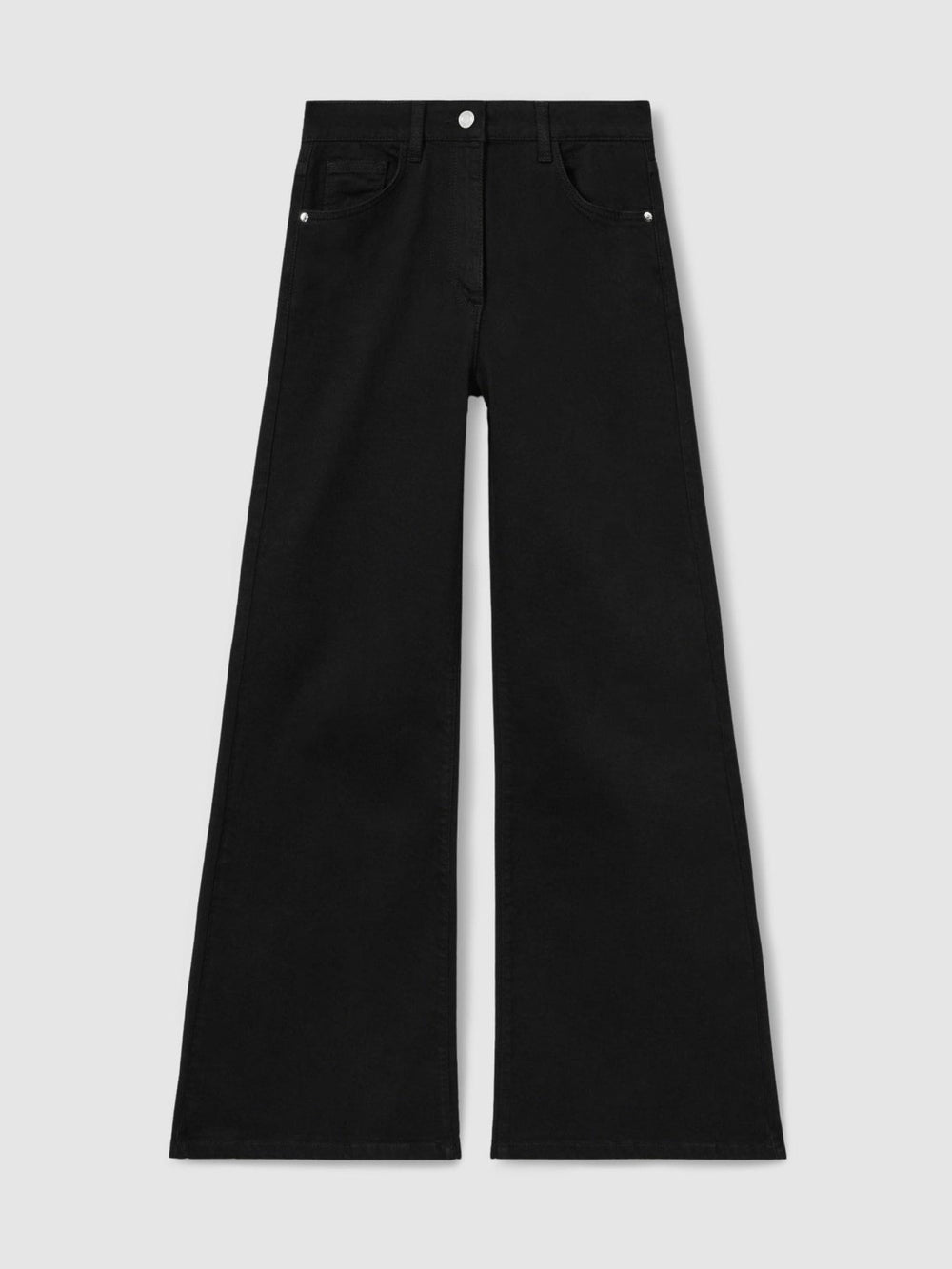 Petite Mid-Rise Flared Jeans Black | Womens