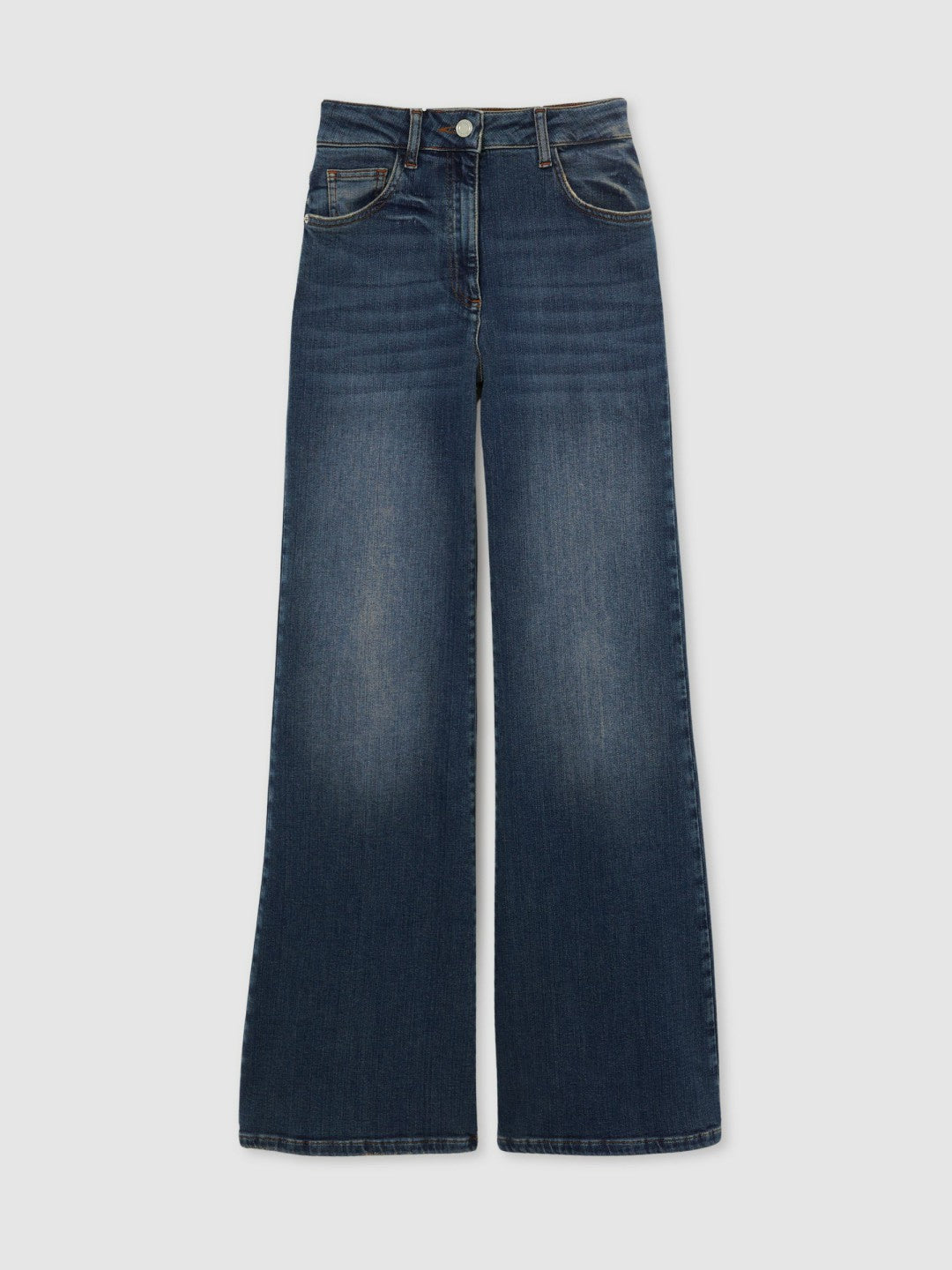 Petite Mid-Rise Flared Jeans Mid Blue | Womens