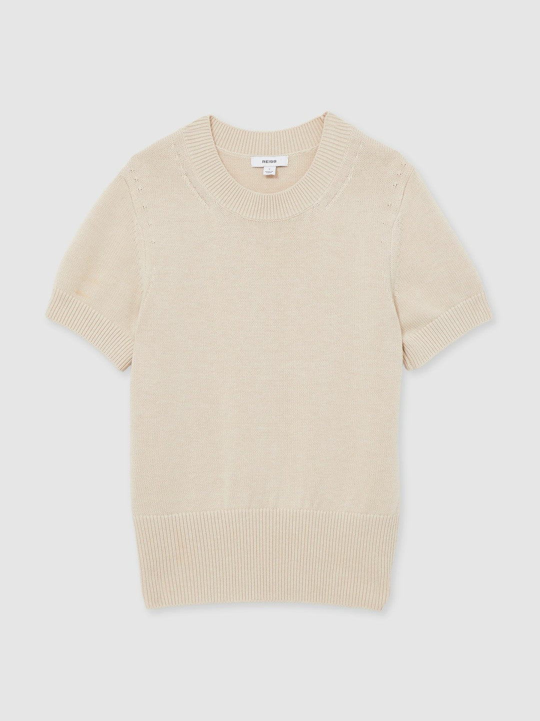 Cotton And Wool Crew-Neck Top Neutral | Womens