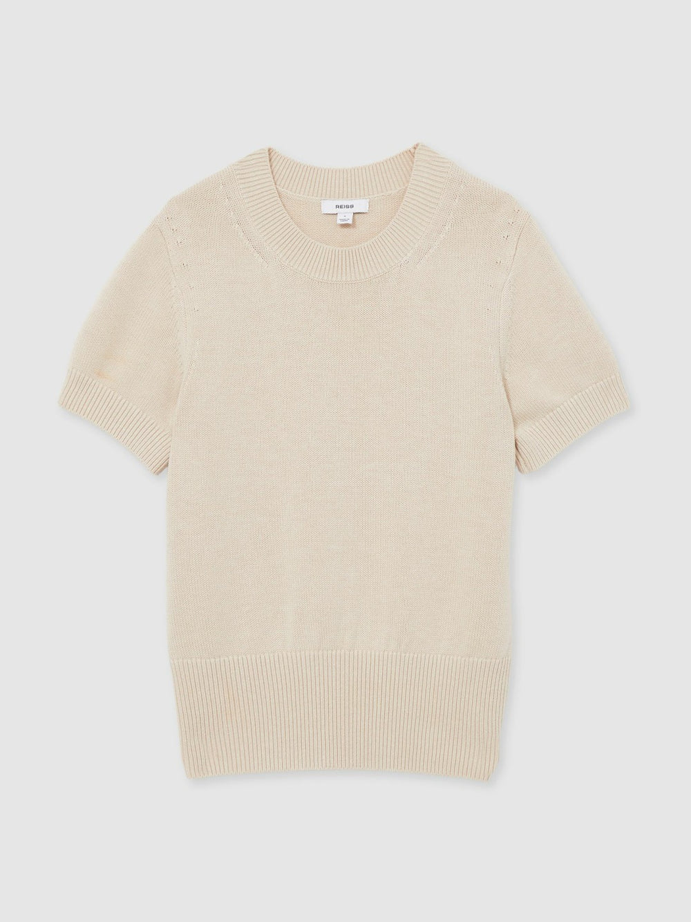 Cotton And Wool Crew-Neck Top Neutral | Womens