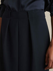 Petite Tailored Midi Suit Skirt Navy | Womens