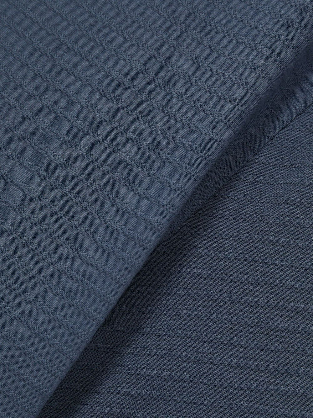 Mercerised-Cotton Ribbed T-Shirt Airforce Blue | Mens