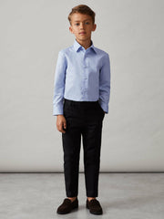 9-13 yrs Slim-Fit Cotton Shirt Soft Blue | Children