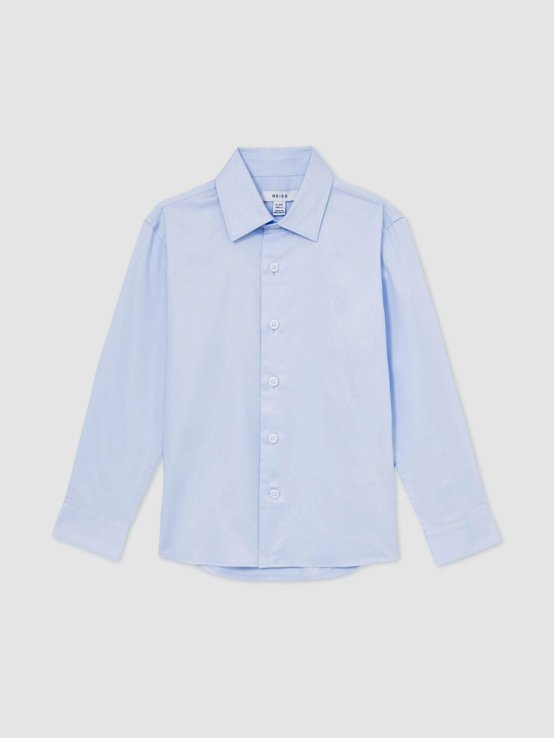 9-13 yrs Slim-Fit Cotton Shirt Soft Blue | Children