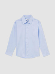 9-13 yrs Slim-Fit Cotton Shirt Soft Blue | Children