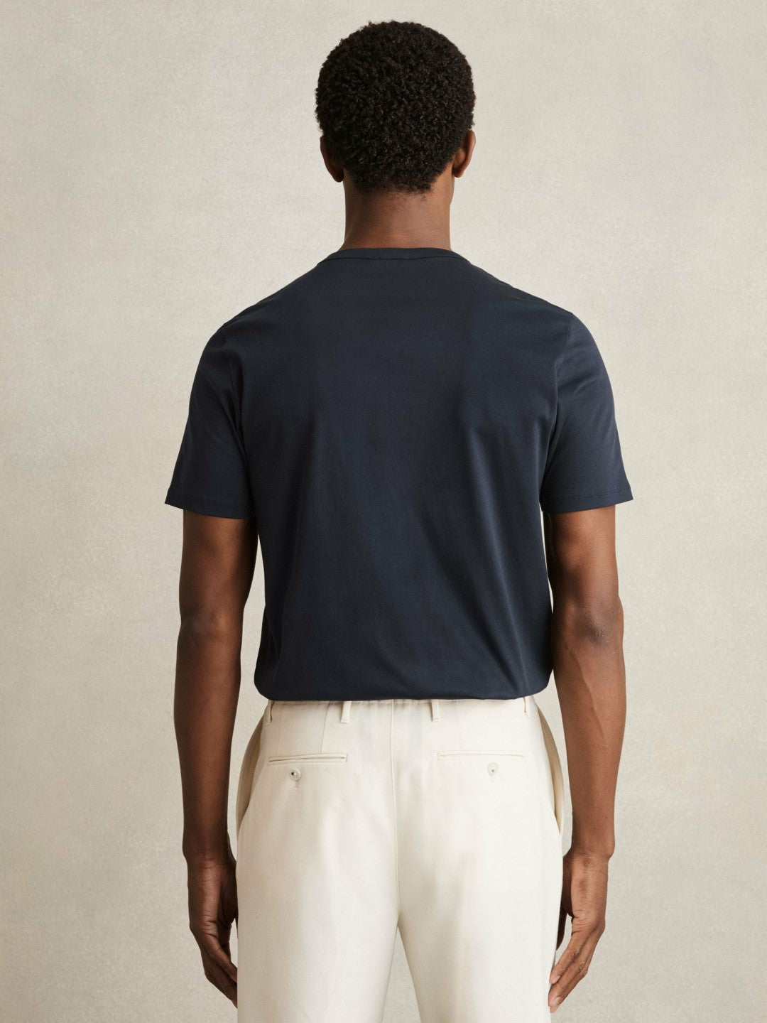Mercerised-Cotton Crew-Neck T-Shirt Navy | Mens
