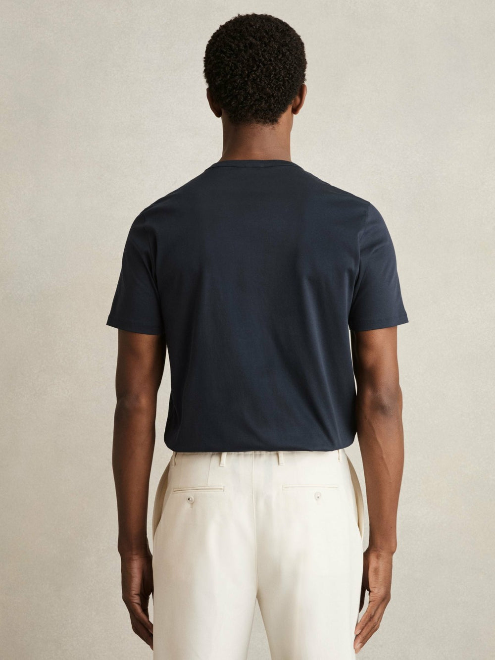 Mercerised-Cotton Crew-Neck T-Shirt Navy | Mens