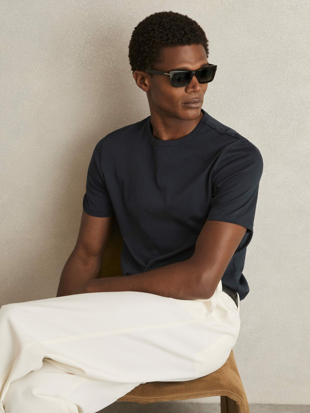 Mercerised-Cotton Crew-Neck T-Shirt Navy | Mens