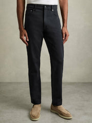 Cotton-Stretch Slim-Fit Jeans Navy | Mens