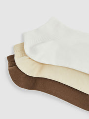 3 Pack of Trainer Socks Chocolate/White | Womens