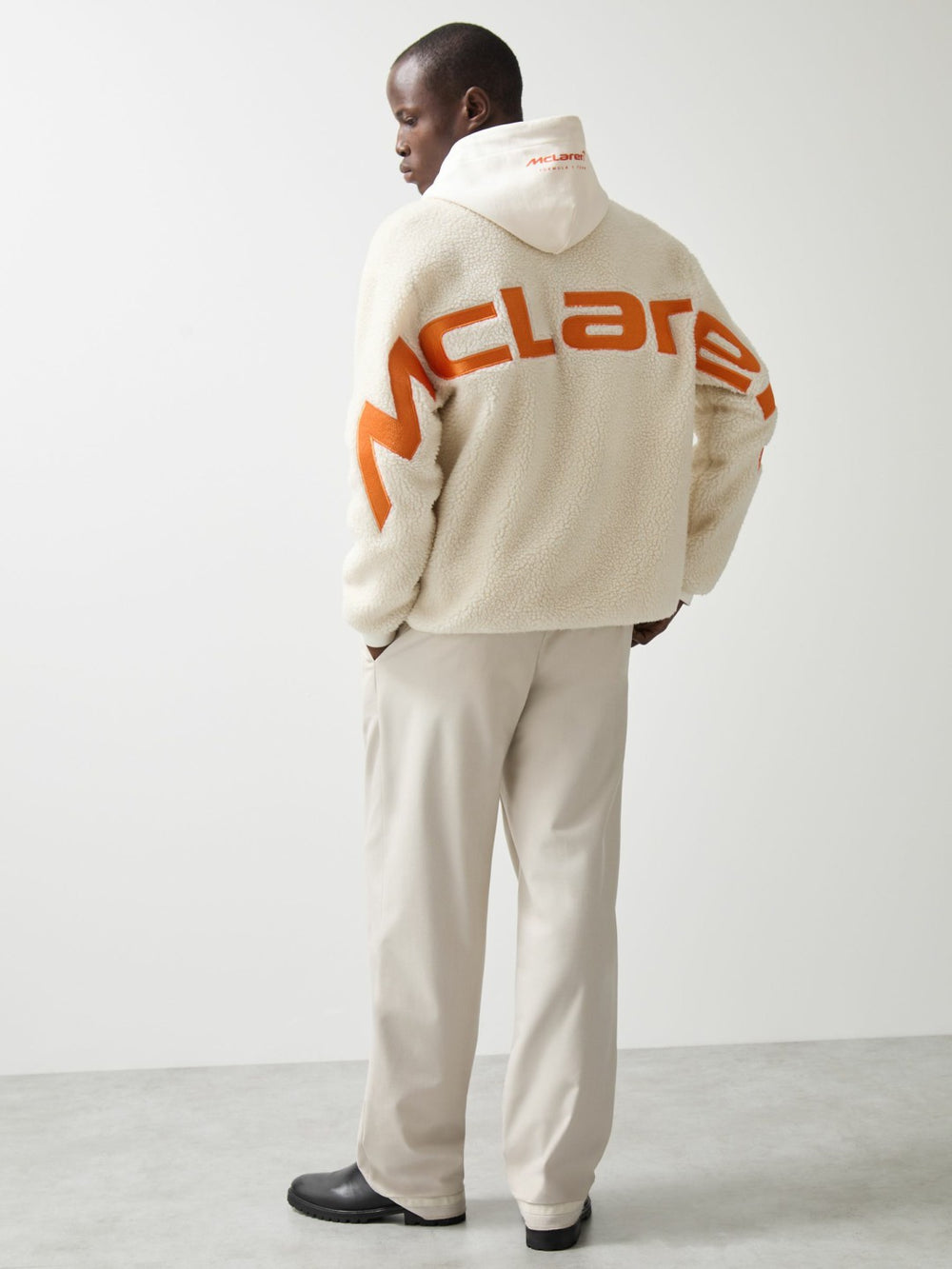 McLaren F1 Team Embroidered Fleece Jacket Unisex Fit Off White | Mens