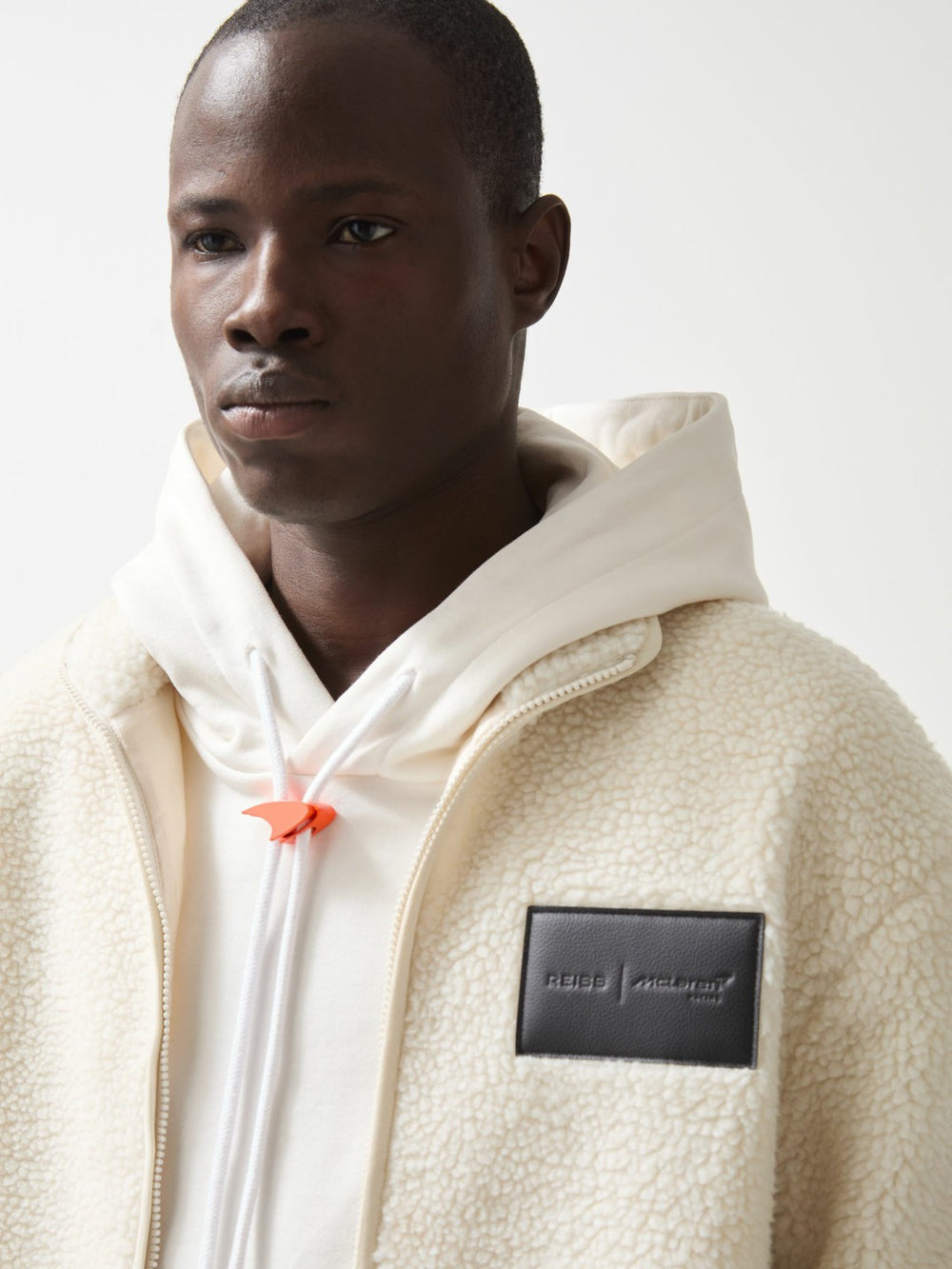 McLaren F1 Team Embroidered Fleece Jacket Unisex Fit Off White | Mens