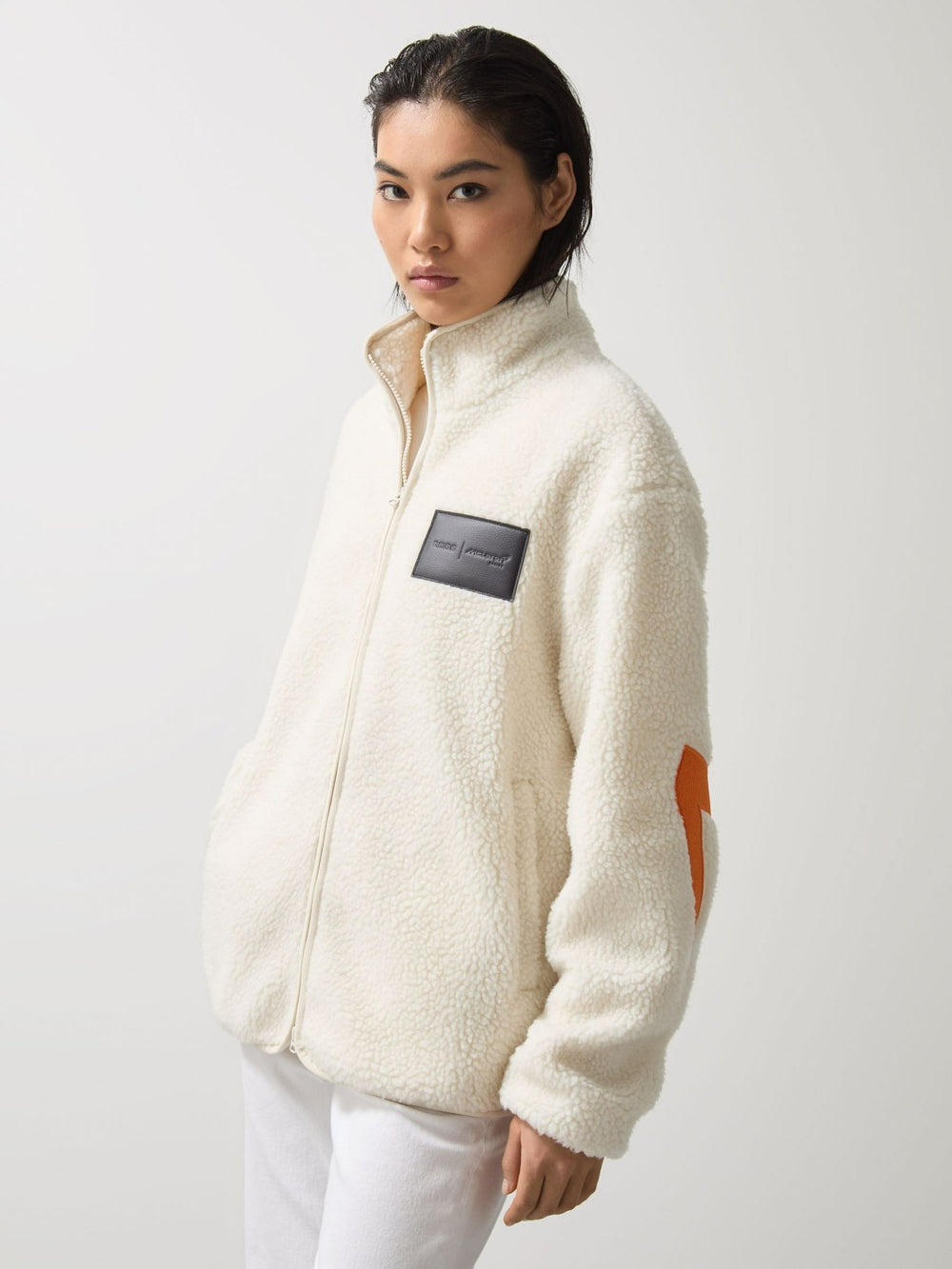 McLaren F1 Team Embroidered Fleece Jacket Unisex Fit Off White | Mens