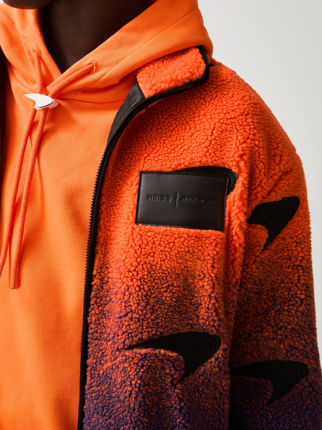 Unisex Fit McLaren F1 Team Ombré Fleece Jacket Papaya Orange/Purple | Mens