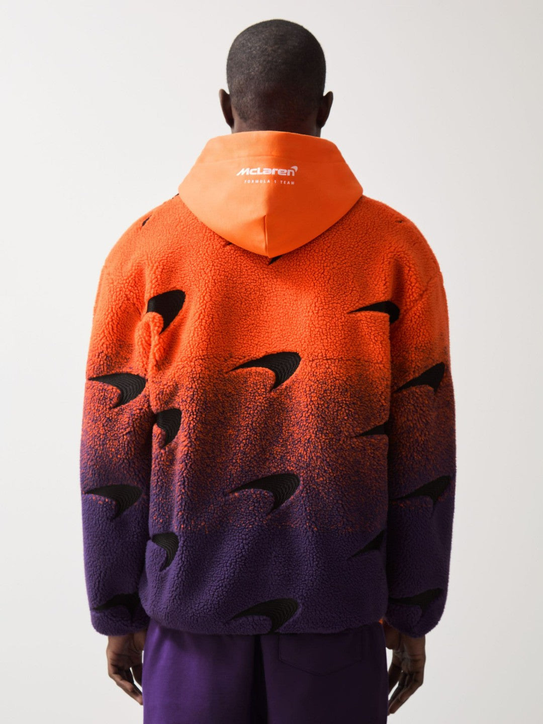 Unisex Fit McLaren F1 Team Ombré Fleece Jacket Papaya Orange/Purple | Mens
