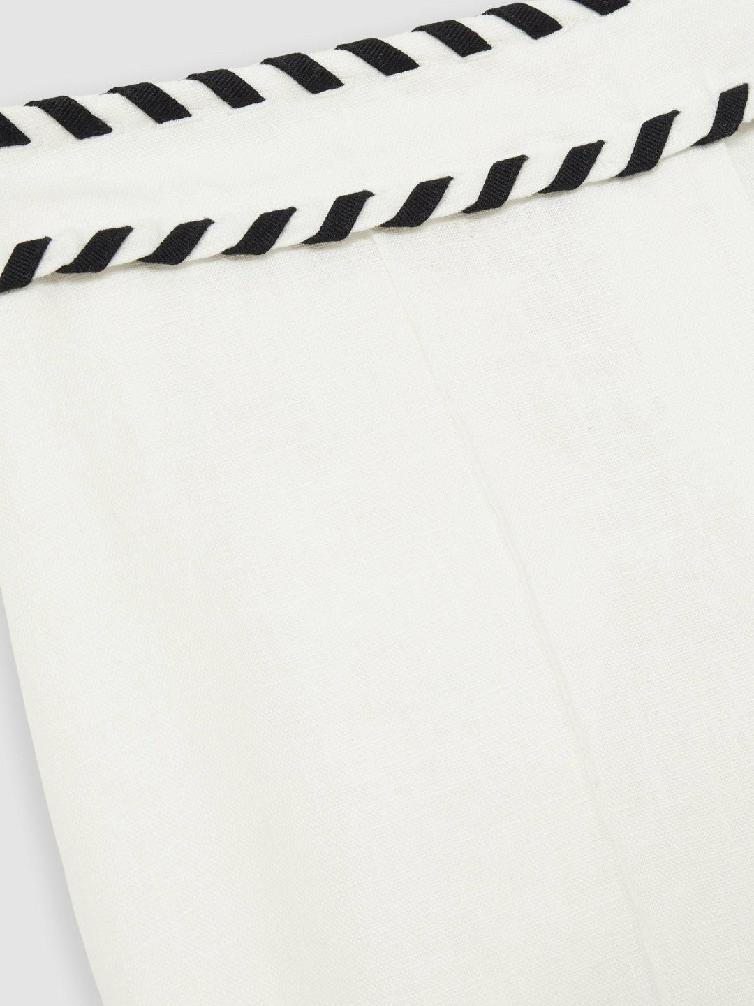 Linen Wide-Leg Whipstitch Trousers White | Womens