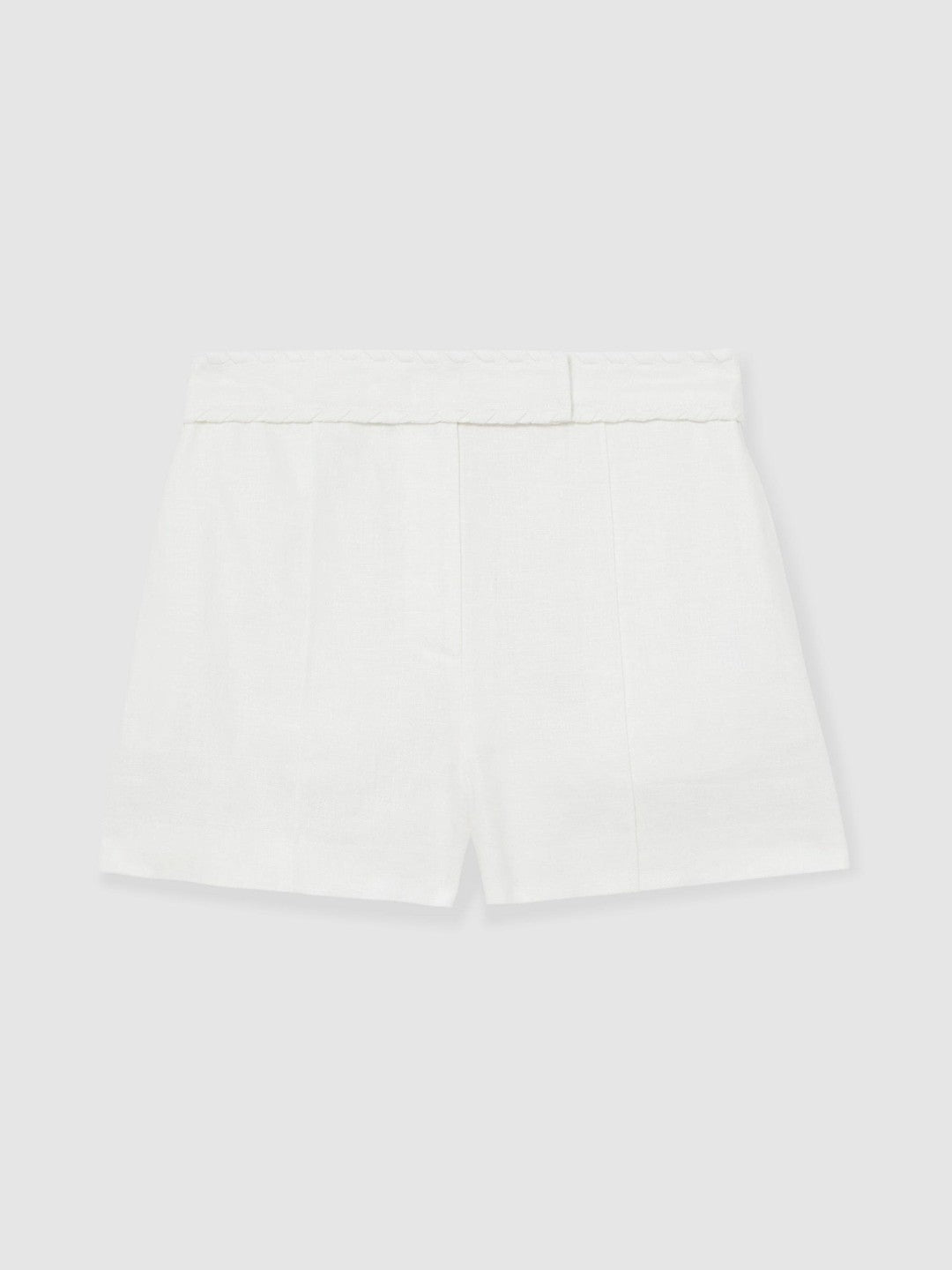 Linen Whipstitch Shorts White | Womens