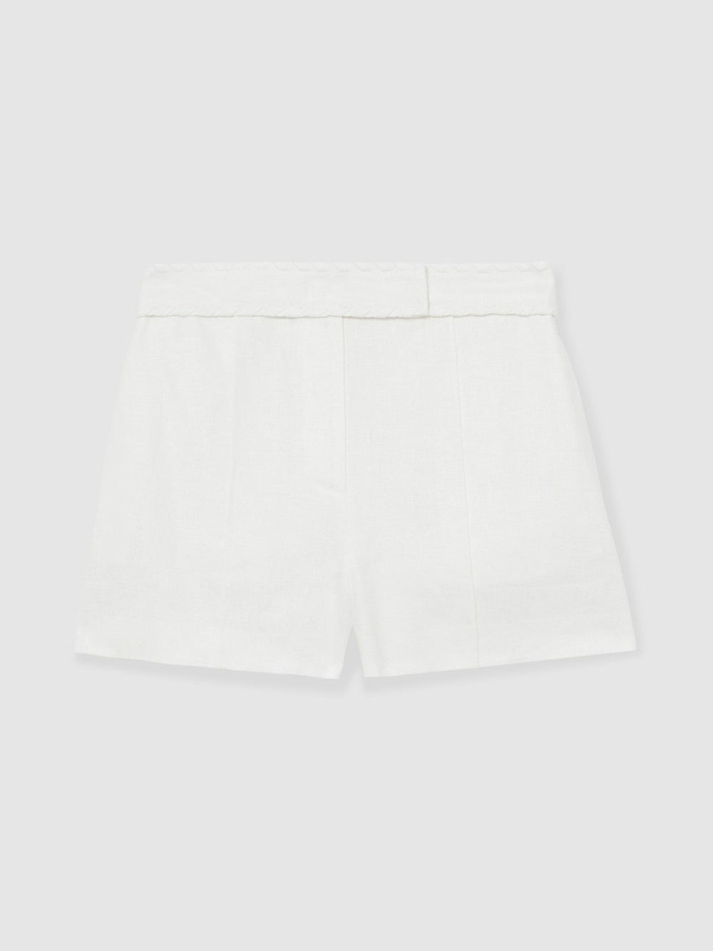 Linen Whipstitch Shorts White | Womens