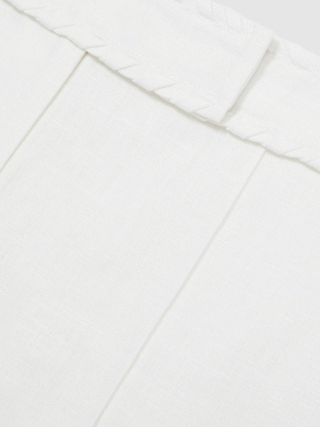 Linen Whipstitch Shorts White | Womens