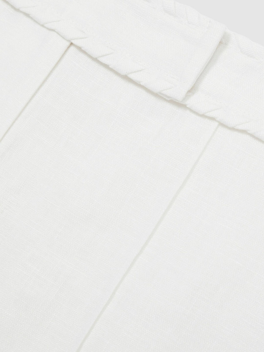 Linen Whipstitch Shorts White | Womens