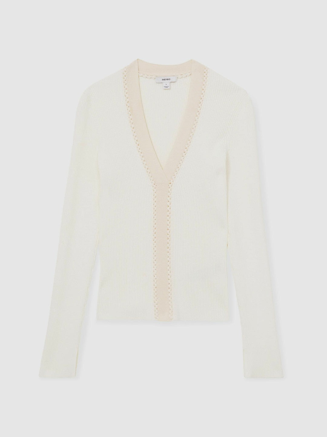 Craft-Stitch Rib-Knit Top Ivory | Womens