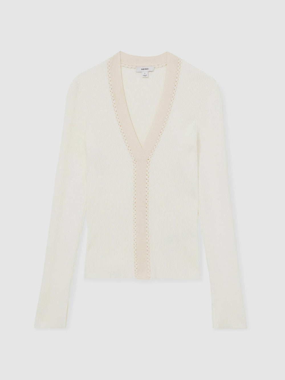 Craft-Stitch Rib-Knit Top Ivory | Womens