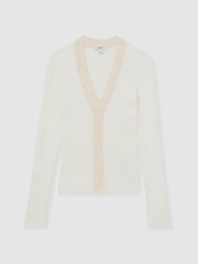 Craft-Stitch Rib-Knit Top Ivory | Womens