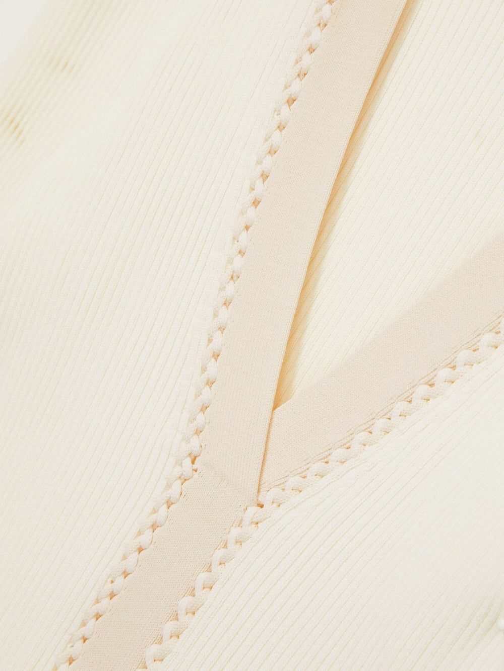 Craft-Stitch Rib-Knit Top Ivory | Womens