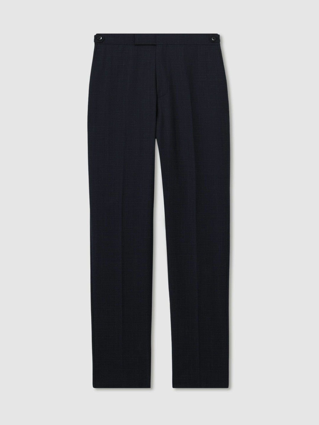 Slim-Fit Wool-Blend Textured Tailored Trousers Navy | Mens