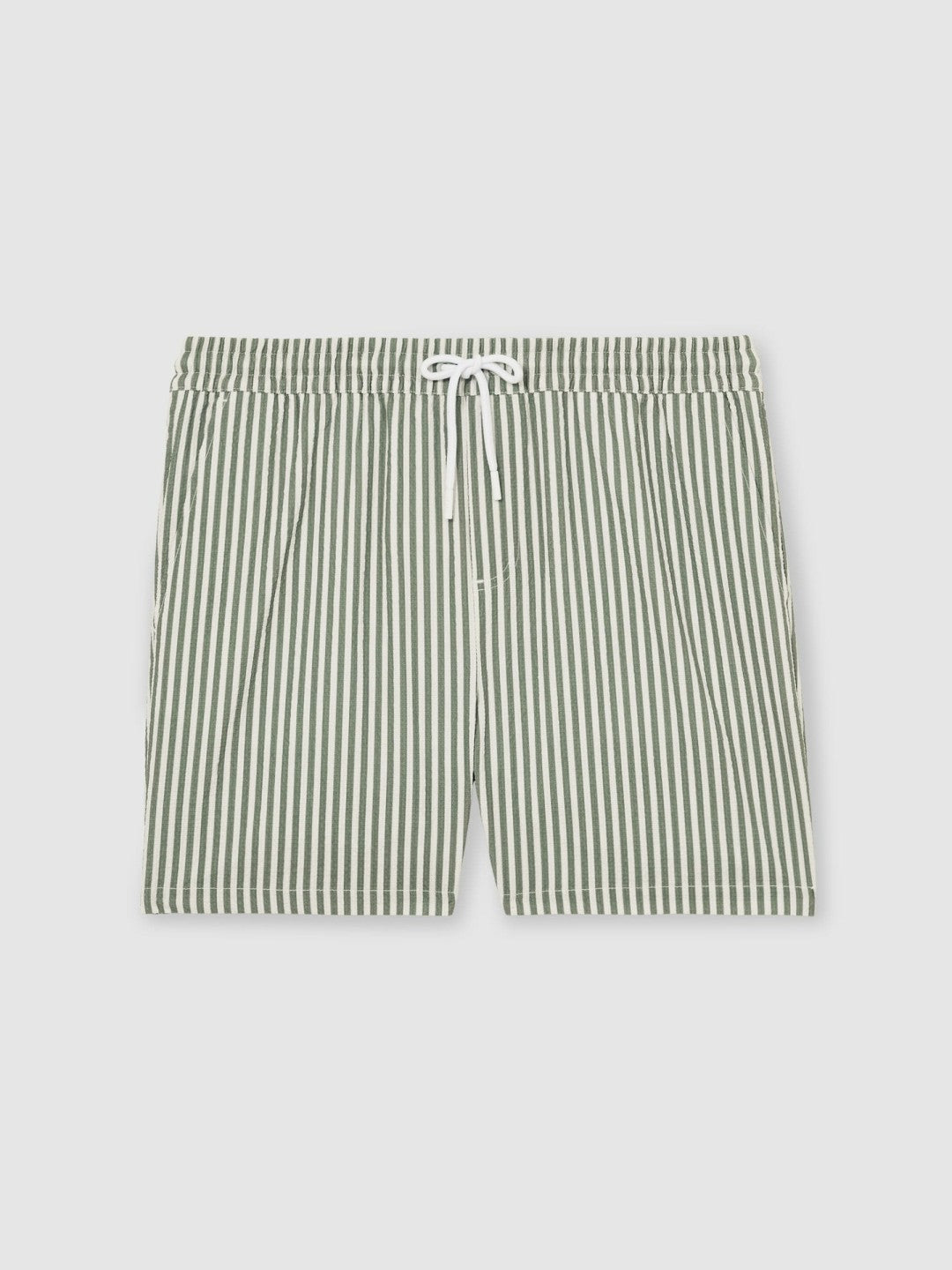 Seersucker Stripe Swim Shorts Sage/White | Mens
