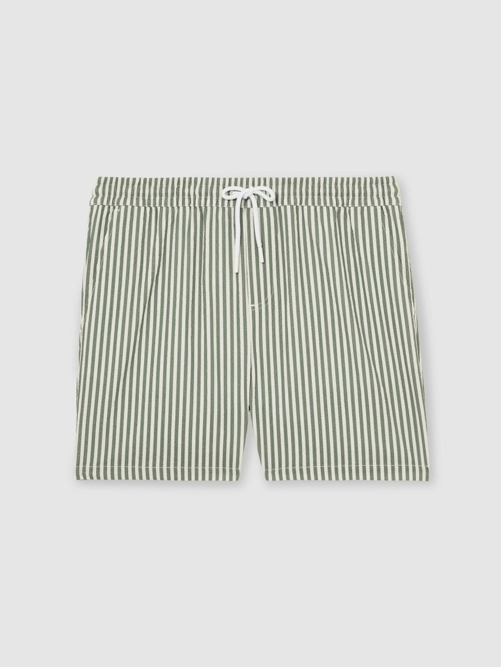 Seersucker Stripe Swim Shorts Sage/White | Mens