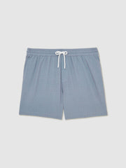 Drawstring Geometric Print Swim Shorts Airforce Blue | Mens