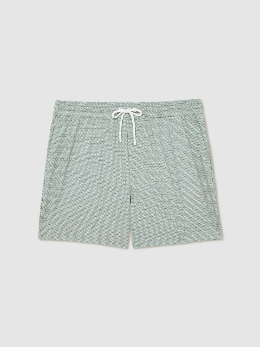 Drawstring Geometric Print Swim Shorts Pistachio Green | Mens