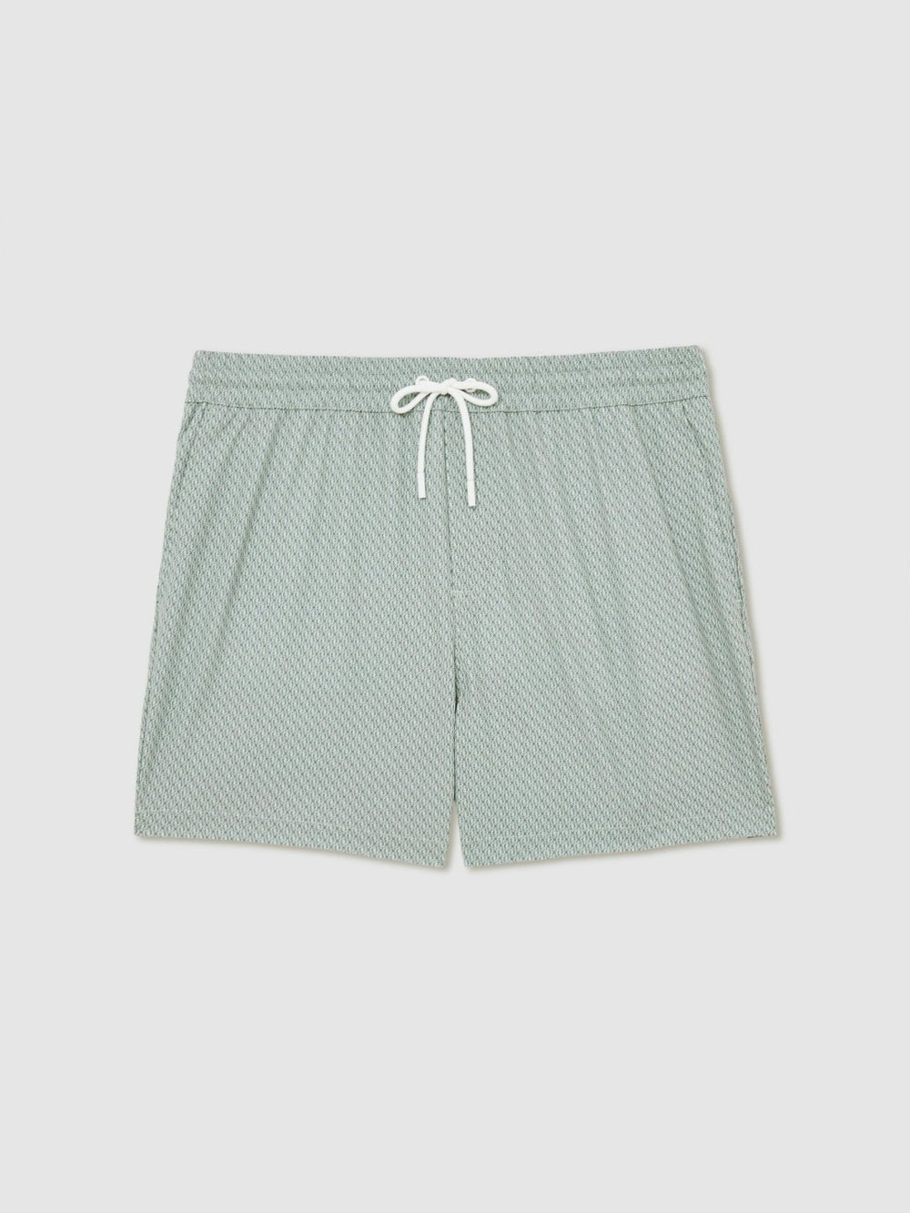 Drawstring Geometric Print Swim Shorts Pistachio Green | Mens