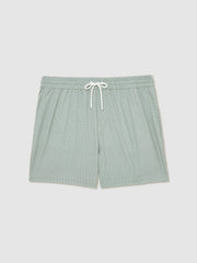 Drawstring Geometric Print Swim Shorts Pistachio Green | Mens