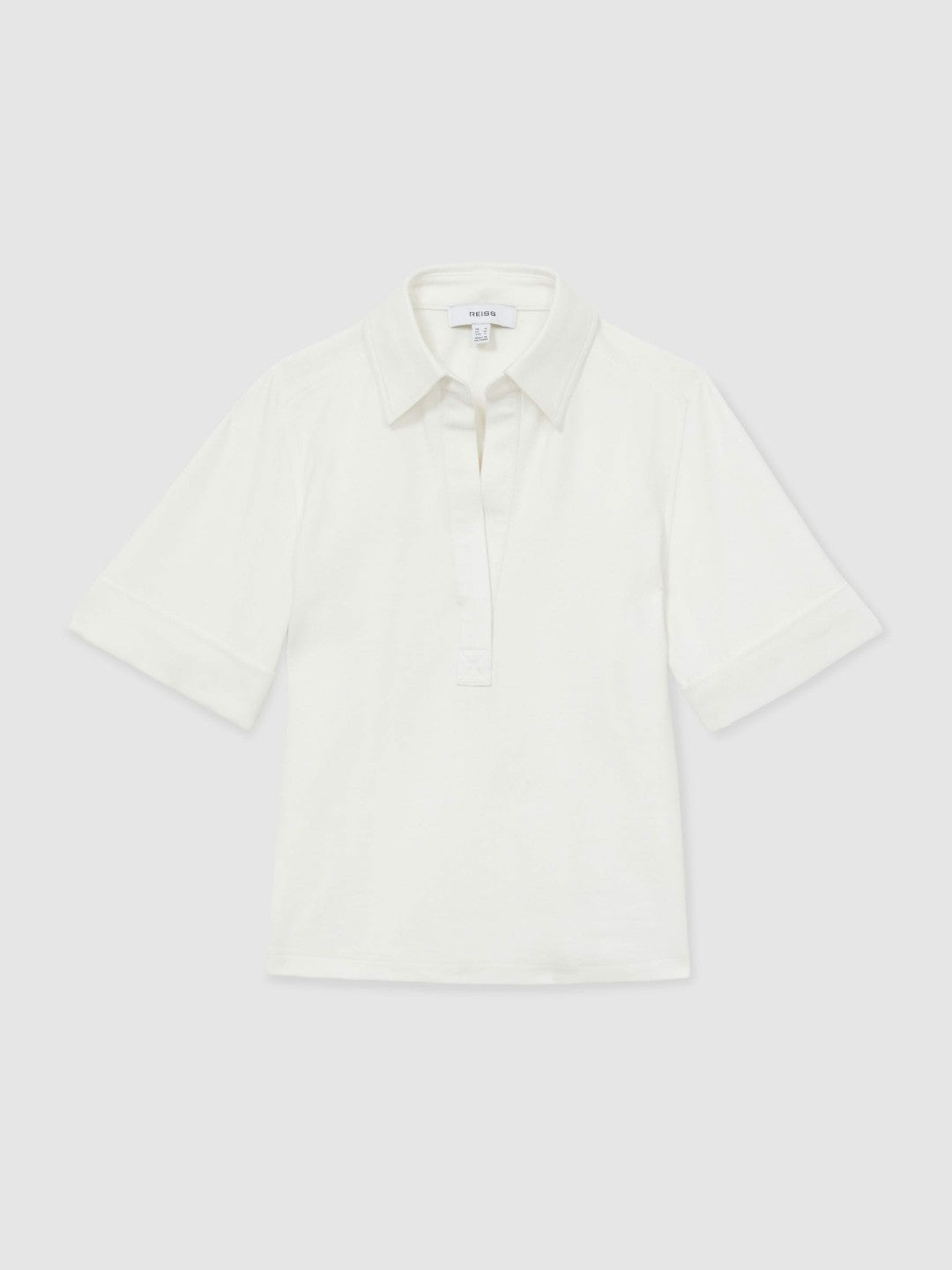 Open-Collar Polo Shirt Cream | Womens