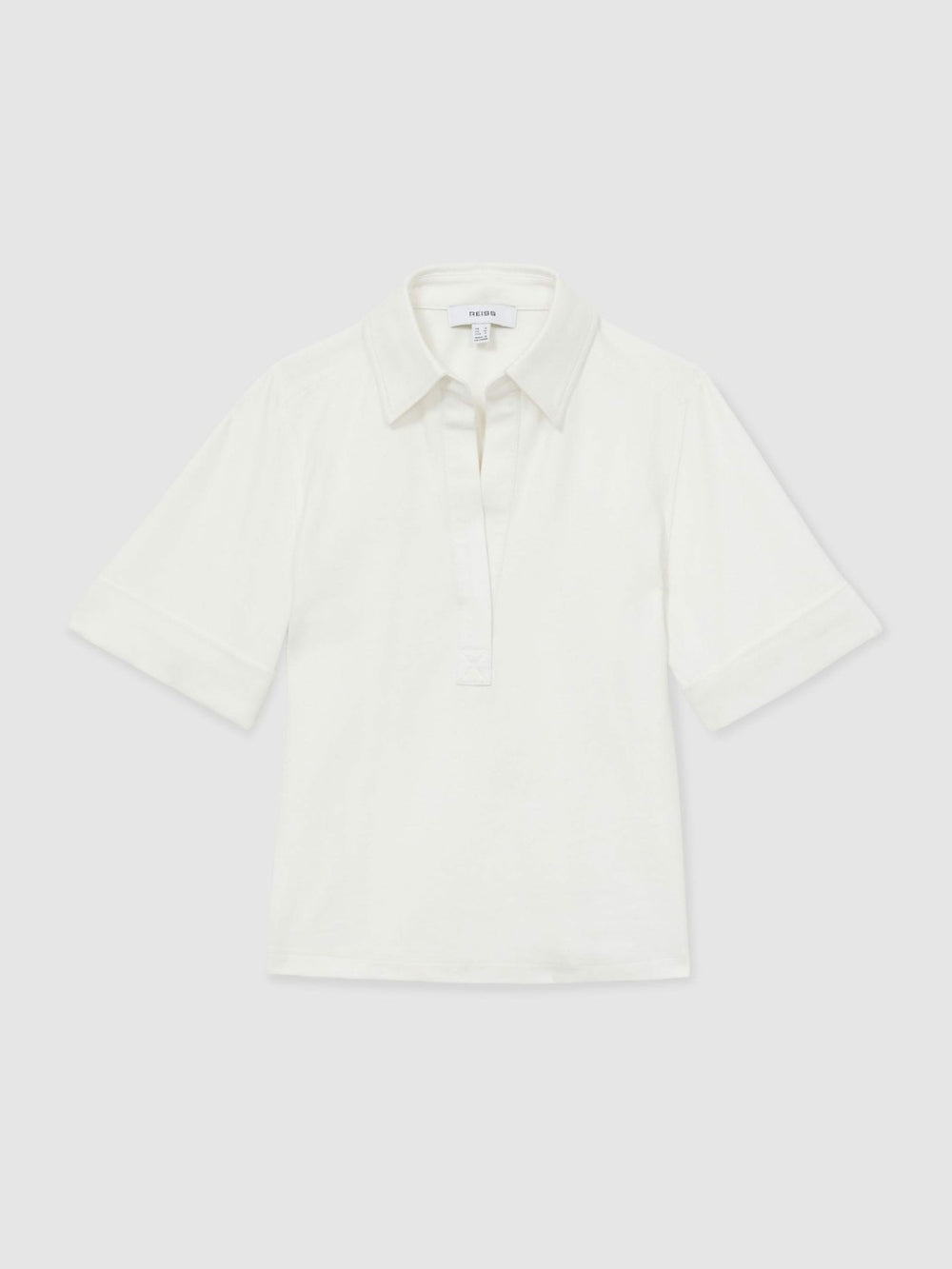 Open-Collar Polo Shirt Cream | Womens