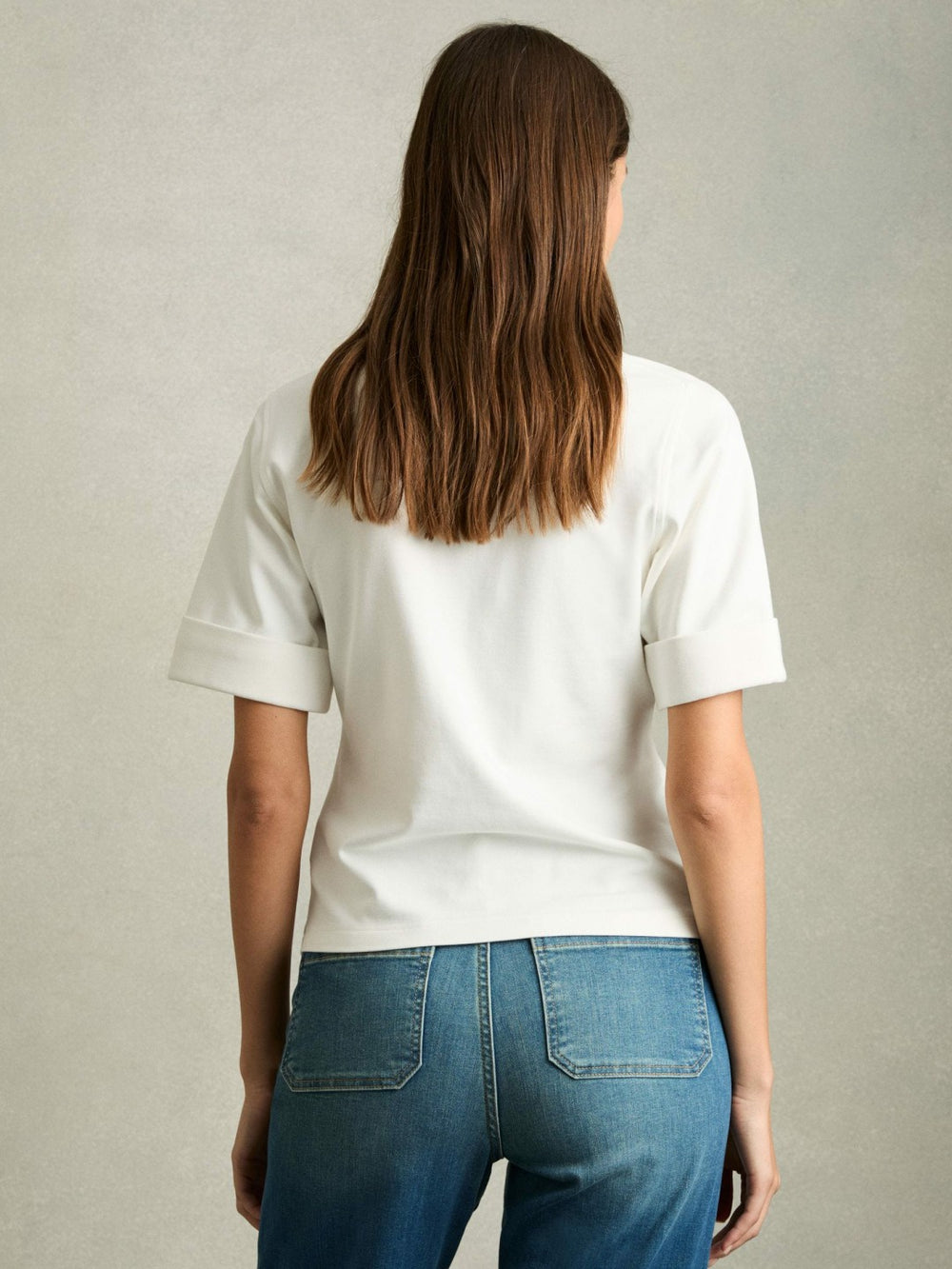 Open-Collar Polo Shirt Cream | Womens