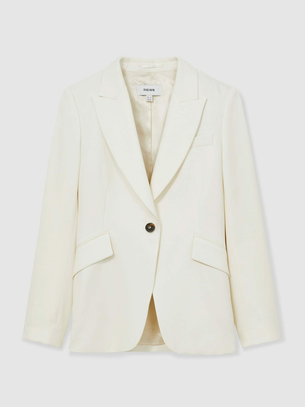Petite Single-Breasted Peak-Lapel Tailored Blazer Cream | Womens