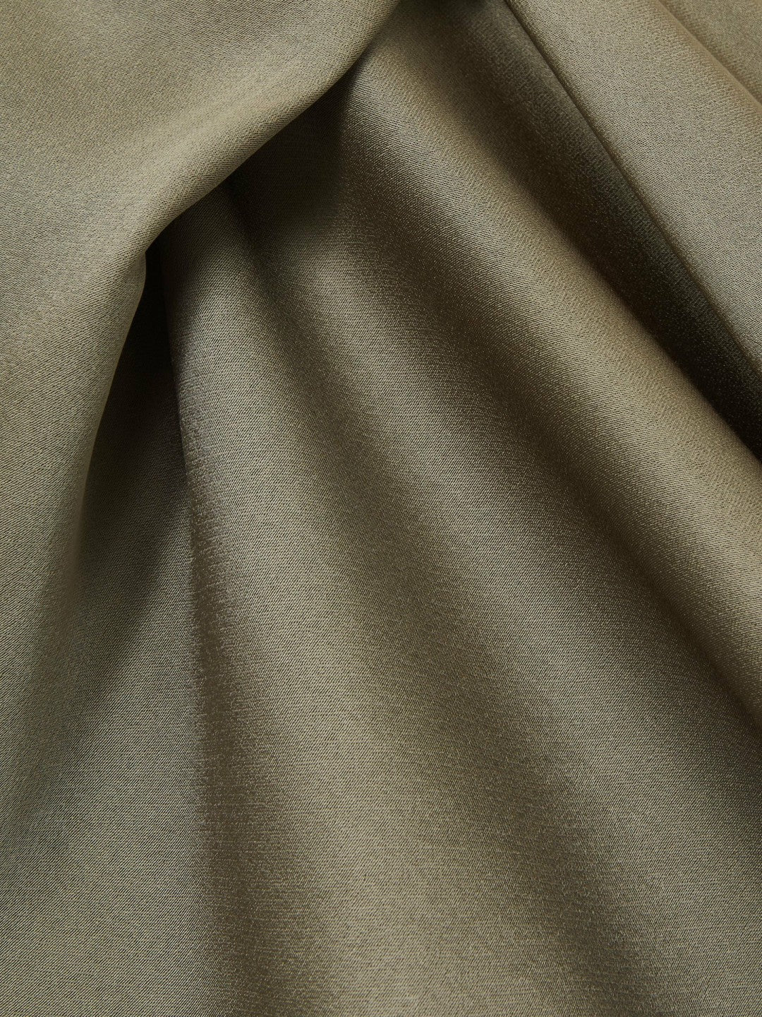 Satin Drape Tuck Midi Dress Khaki | Womens