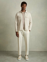 Technical Zip-Through Overshirt Stone | Mens