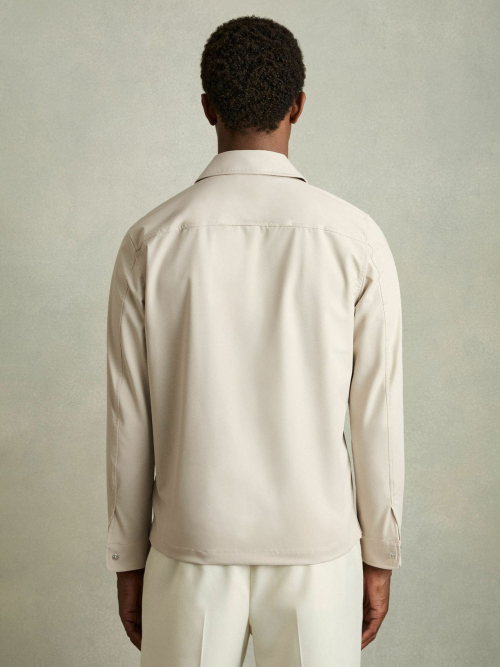 Technical Zip-Through Overshirt Stone | Mens
