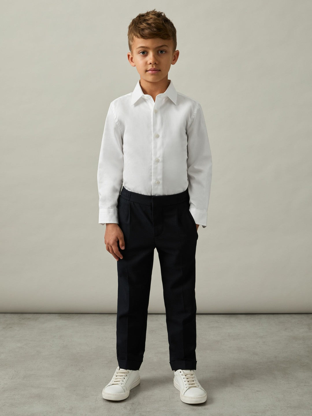 9-13 yrs Slim-Fit Cotton Shirt White | Children