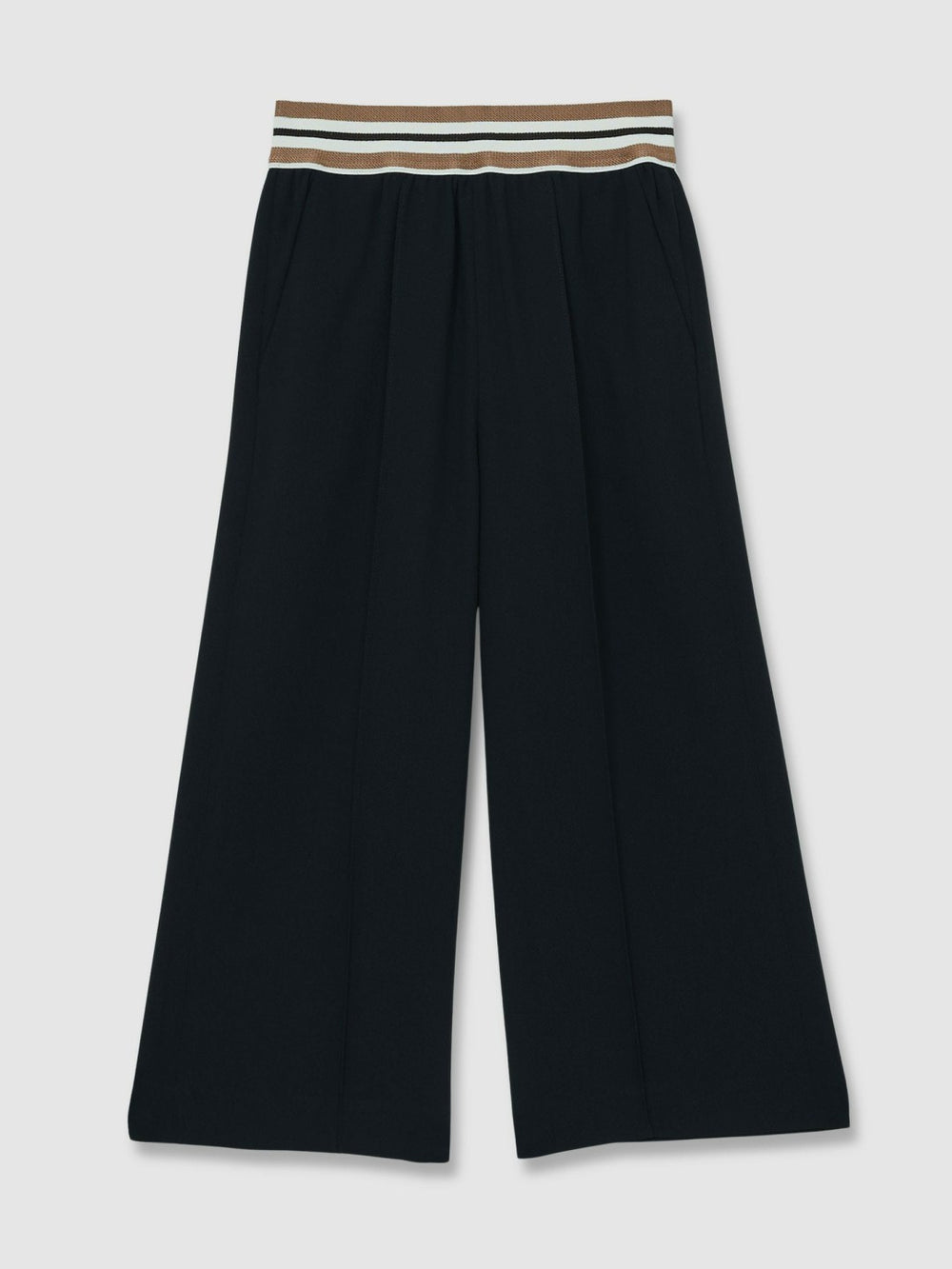 13-14 yrs Stripe-Waistband Wide-Leg Trousers Navy | Children